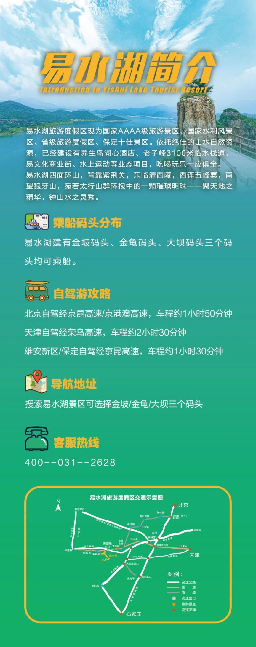 易水湖景区7月30日恢复开园
